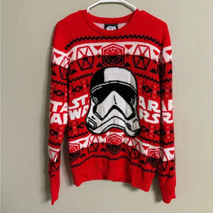 Star Wars Storm Trooper Ugly Christmas Sweater Red Soft Thick Knit Size Medium